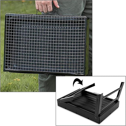 Large 17" Portable Folding Barbecue Grill Charcoal Lightweight Barbecue Grill Tools for Outdoor Grilling Cooking Camping Hiking Picnics Tailgating Backpacking Party