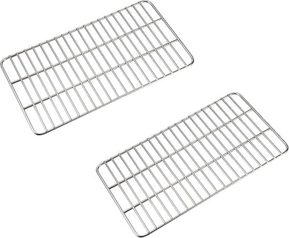 CAMPINGMOON Grill Grates Replacement Coal Bed Charcoal Fire Grate Stainless Steel for Barbecue Outdoor Cooking T-173 (2pcs, 12.2x6.7-inch)