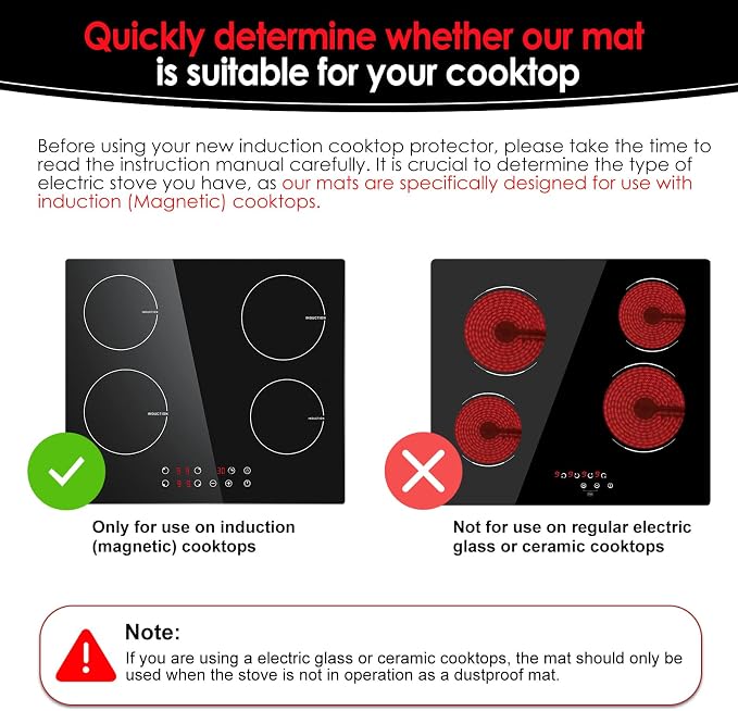 Large Translucent Induction Cooktop Protector Mat 21.2"x35.4", Silicone Fiberglass Magnetic Stove Scratch Protector, Non-Slip Pads Prevents Pot Sliding & Scratches for Safe Cooking