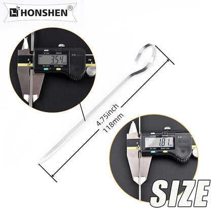 24 pack Flat Stainless Skewers, HONSHEN 4.75 inch Mini Short Barbecue Needle Barbecue Skewers,Baking Rods,Corn on The Grill (4.75 INCH Flat BBQ 24P)