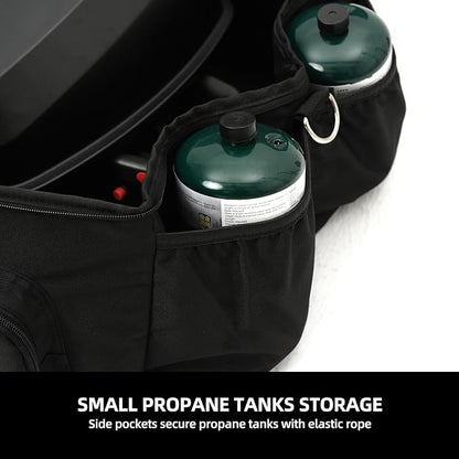 Grill Carry Bag for Megamaster Tabletop Grill 820-0065C, Padded, Bag Only | 3mm Padded, Storage Pockets for Propane Tanks & BBQ Tools, Padded Reinforced Handle & Straps, Carrying Case for Camping