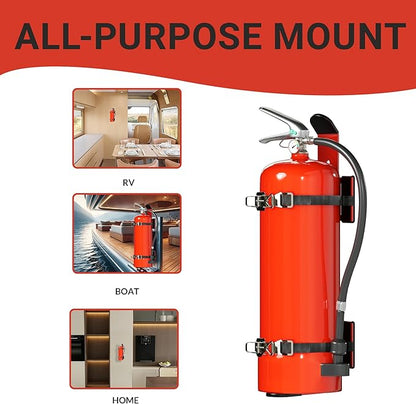 Truck-Grade Fire Extinguisher Mount – Anti-Vibration Bracket for 5 lb Extinguishers – Rugged, Secure Hold for Commercial Vehicles, Off-Road, RV & More
