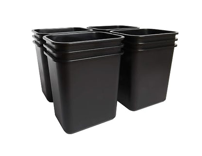 United Solutions 7.7 Gallon Trash Wastebasket, 12 Pack, Black, Under Desk | Slim 30.8-quart bins fit small spaces in offices, kitchens, dorms, and homes with an easy-to-clean design