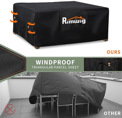 Patio Furniture Set Covers Waterproof, Outdoor funiture Covers for Winter Rectangular/Rectangle, Heavy Duty Outside Sectional couch Set Covers for Protection,clearance 84"L x 44"W x 28"H Black
