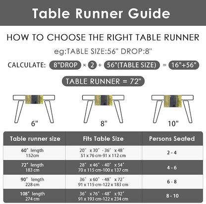 Emvency Modern Table Runner, Yellow and Grey Abstract Art Painting for Kitchen Coffee Table Family Dinners Holiday Parties Wedding Events Decor(13x72 inch)