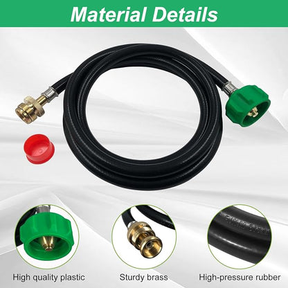 6FT for Weber Adapter Hose for Weber Q Series, for Weber Traveler Grill Accessories, for Weber Q 1000 1200 2000 2200, 1lb to 20lb Propane Adapter, Use with Grills, Stoves, Lanterns, Heaters