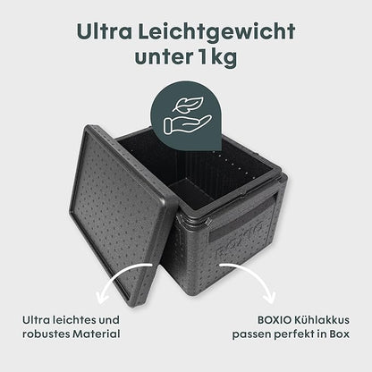 BOXIO - Cool: travel fridge for camping without electricity - perfect refrigerator with different temperature zones thanks to BOXIO cooling cartridges - thermal box for optimal cooling and maintenance