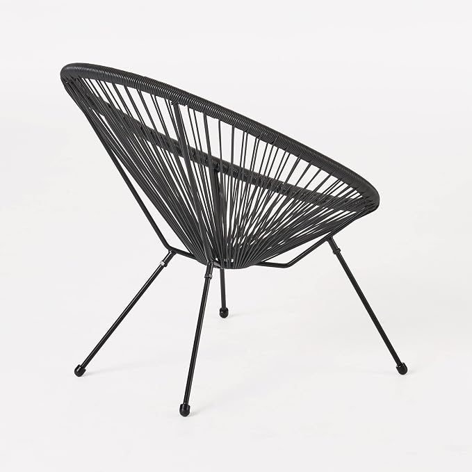 Christopher Knight Home Outdoor Hammock Weave Chair with Steel Frame (Set of 4) - Black Finish