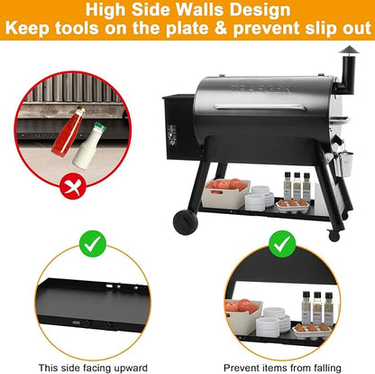 BBQ-PLUS Adjustable Grill Storage Shelf for Traeger Pro Series 34, Pro 780 and Ironwood 885 Pellet Grills Accessories,Metal Bottom Shelf for Traeger to Add More Storage Space