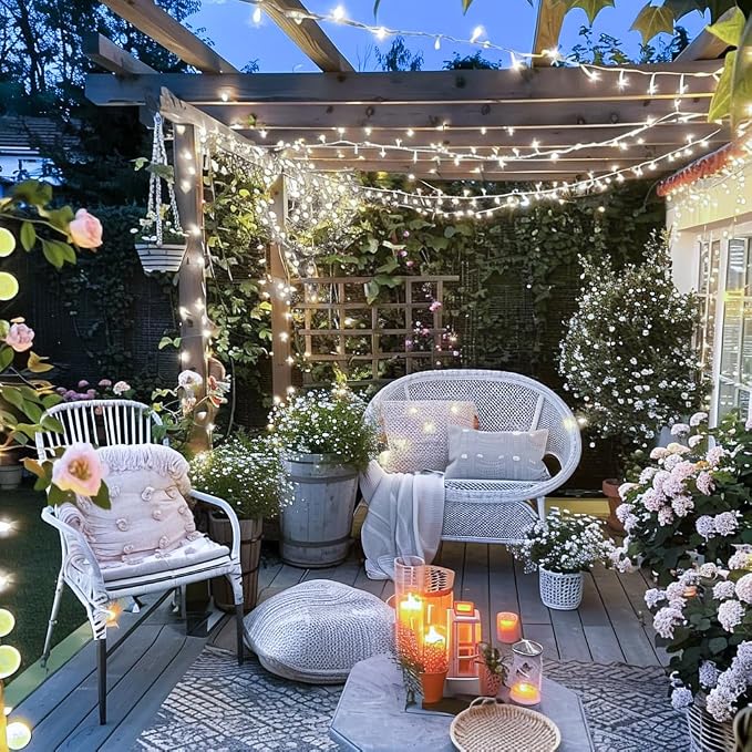 JMEXSUSS 150 LED White Christmas Lights Indoor Outdoor Waterproof, 59 Ft Connectable White String Lights Plug in, 8 Modes Twinkle Fairy Light for Bedroom Room Party Christmas Tree Decor