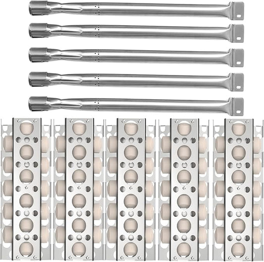SafBbcue Grill Briquettes Tray Replacement Parts Kit for Tray for RCS 26” 32” 40” Grill, Heat Plate and Grill Burner for RJC26A RJC32A RJC32AL RJC40A RJC011P RJC009P, 5 Pack