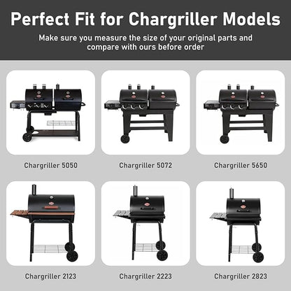 Uniflasy 20 Inches Ash Pan Replacement for Chargriller 5050, 5072, 5650, 2123, 2223, 2823 Charcoal Grills,Char-Griller Grill Grate Model 200157,Chargriller Replacement Part with 2pcs Fire Grate Hanger