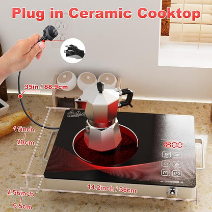 electric burners for cooking stove cooker cocina electrical 1 hornillas parrilla eléctrica para cocinar Portable Electric Cooktop Single Burner Stove with Plug,Hot Plate Countertop1800W 110V