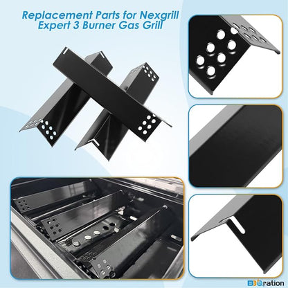 Replacement Parts Kit for Nexgrill 3 Burner 720-1012, Expert 3 Burner 720-0988EC, 720-0988ED, 720-0988EG Grill Heat Shield and Cooking Grate Replacement Parts