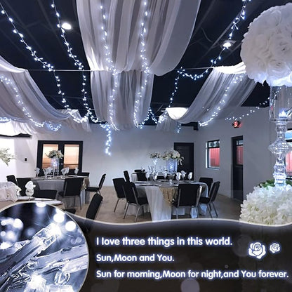 JMEXSUSS 33ft 100 LED White String Lights Battery Operated with Remote | Battery Christmas Lights, 8 Modes Outdoor Indoor Fairy String Lights for Bedroom Wedding Tree Yard Porch XMAS