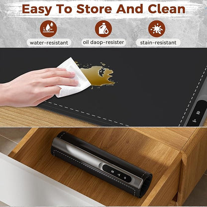 Newise Upgrade Graphene Warming Mat for Food, Food Warming Mat for Countertop with 6 Temperature Settings and Timing Function, Portable Electric Warming Tray for Parties Buffet, Black