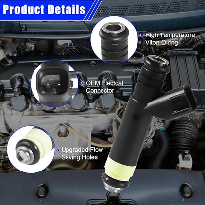 Fuel Injectors Set of 6, Compatible with 2001-2008 Ford Ranger, 2001-2007 Mazda B3000-V6 3.0L, 3 Holes, Replace Part FJ463 CM5174 4L5Z9F593A