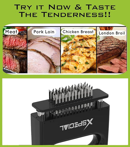 XSpecial Mini-Deluxe Meat Tenderizer - 48 Blade Stainless Steel Needle Tenderizer for Steak & Chicken