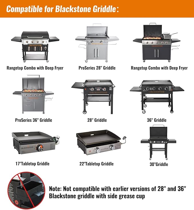 NUPICK 20 Pack Grease Cup Liners for Blackstone 17"/28"/36" Griddle, Drip Pan Liners for Blackstone 5017, Disposable Aluminum Foil Drip Pan Liner