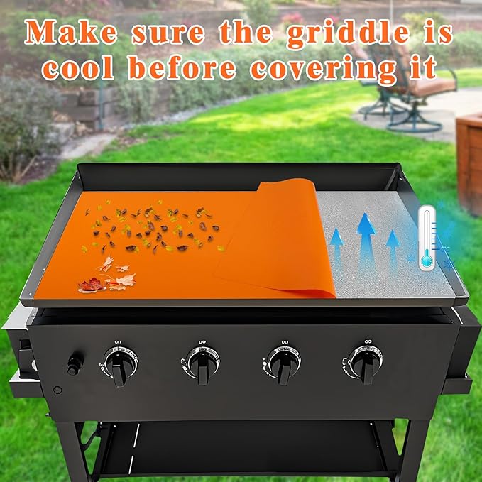 Aulock 36in Silicone Griddle Mat Compatible with Blackstone - Food-Grade Outdoor Grill Protect Accessories Griddle Cover from Rusting & Dust