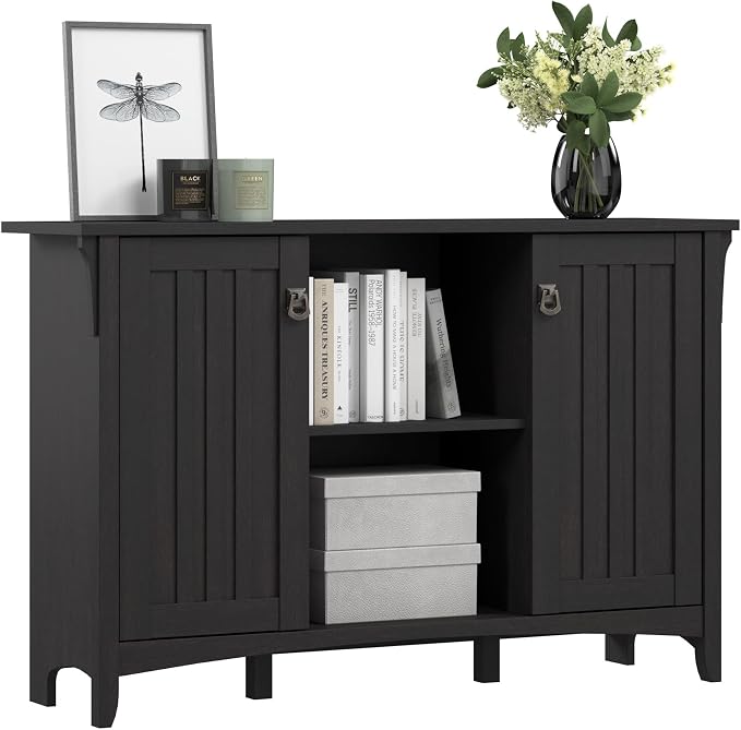 Bush Home Salinas Accent Storage Cabinet with Doors in Vintage Black