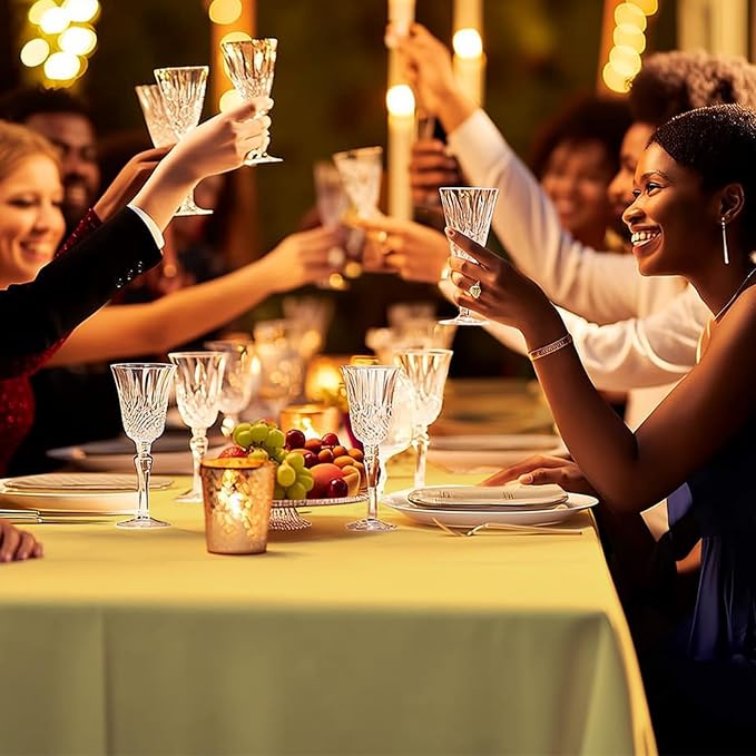 54 Inch X 300 Feet Plastic Table Cover Roll Premium Disposable Plastic Tablecloth for All Type/Shape Tables | Picnic, Party, Banquet, Birthdays, Weddings (Light Yellow, 54 Inch X 300 Feet)