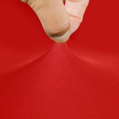 NEWISHER Round Fitted Table Cover Spandex Stretch Tablecloth 48 inch | Elastic Edged Table Cloth, Red Table Top Cover, Washable Tablecloth for Dining Picnic Patio