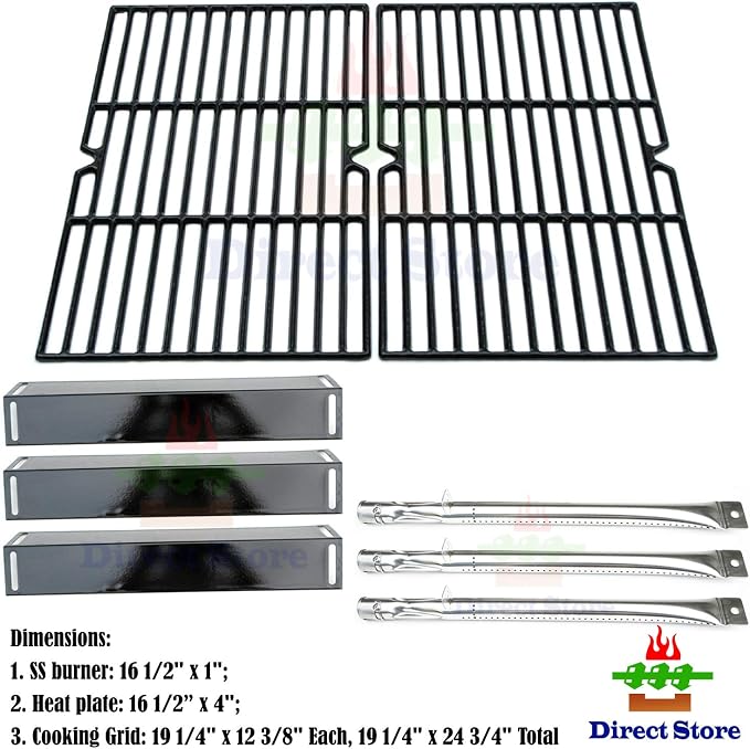 Parts Kit DG118 Replacement for BBQ Grillware GGPL-2100 Gas Grill Burners, Heat Plates, Cooking grids