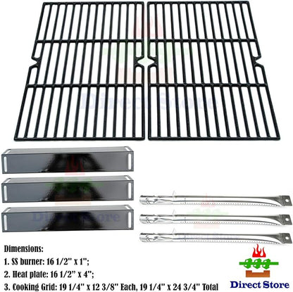 Parts Kit DG118 Replacement for BBQ Grillware GGPL-2100 Gas Grill Burners, Heat Plates, Cooking grids