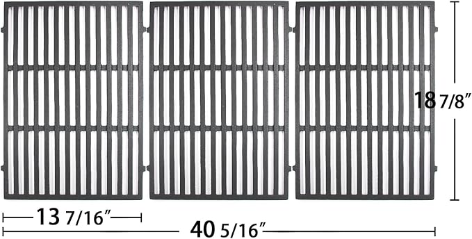 Hongso 66096 18 7/8 inch Cast Iron Cooking Grates Replacement for Weber 2 Genesis 6 burner II 600 series E & S 610 and Genesis II LX 640 Gas Grills 2017 and Newer, Replacement Parts for Weber 66803