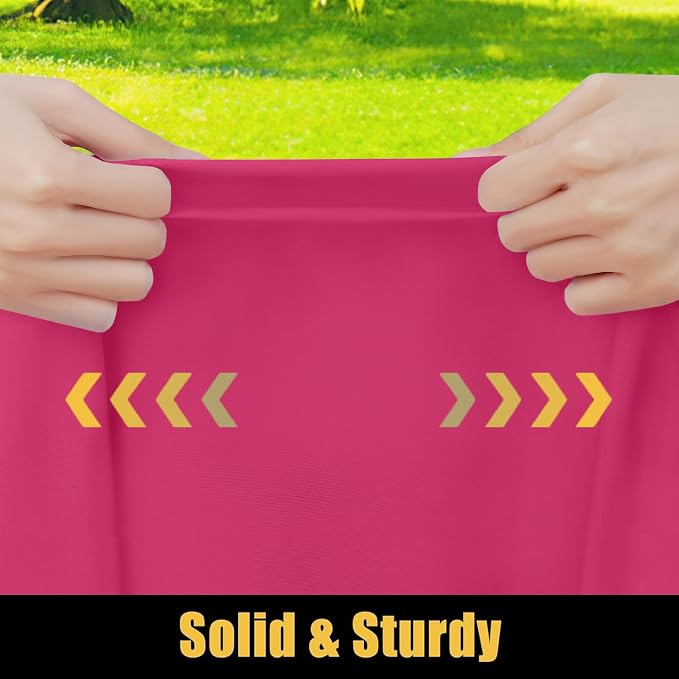 Smiry Rectangle Picnic Table Cloth, Waterproof Elastic Fitted Tablecloths for 4 Foot Tables, Washable Polyester Table Cover for Camping, Indoor and Outdoor (Fuchsia, 30"x48")