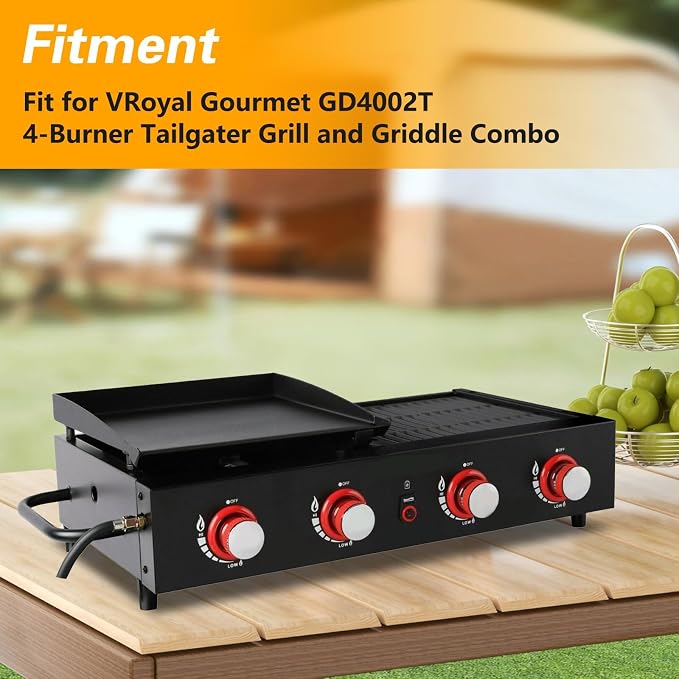 EVRBUL 600D Table Top Grill Cover Compatible with Royal Gourmet GD4002T 4-Burner Tailgater Grill, Waterproof Heavy Duty Portable Griddle Cover 38"×21"×10", Windproof Tabletop BBQ Grill Cover