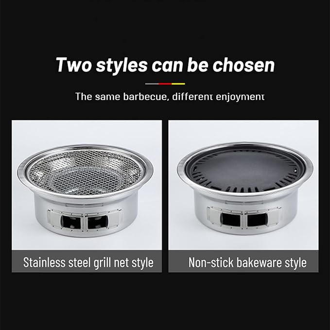 Multifunctional Charcoal Barbecue Grill, Portable Non-Stick Korean BBQ Grill, Tabletop Smoker Furnace Stove for Frying and Baking Outdoor Garden/S