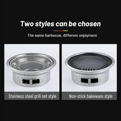Multifunctional Charcoal Barbecue Grill, Portable Non-Stick Korean BBQ Grill, Tabletop Smoker Furnace Stove for Frying and Baking Outdoor Garden/S