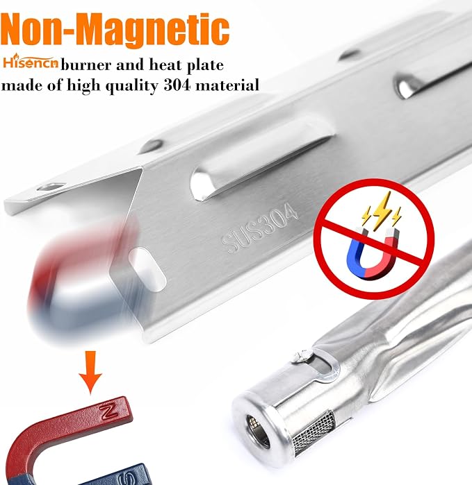 Hisencn SUS304 Stainless Steel Grill Replacement Parts for Kenmore 146.34611410 146.23679310 146.10016510 146.34461410 146.16198211 146.23673310 146.16142210 146.46366610 146.1001751 146.4636561 | Stainless Steel Burner and Heat Plates for Kenmore Gas ...