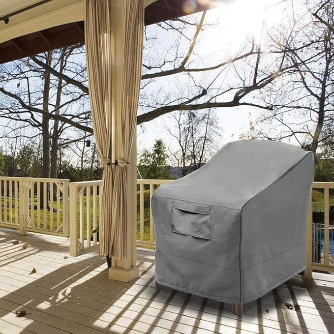 Vailge Patio Chair Covers, Lounge Deep Seat Cover, Heavy Duty and Waterproof Outdoor Lawn Patio Furniture Covers (Small, Grey)
