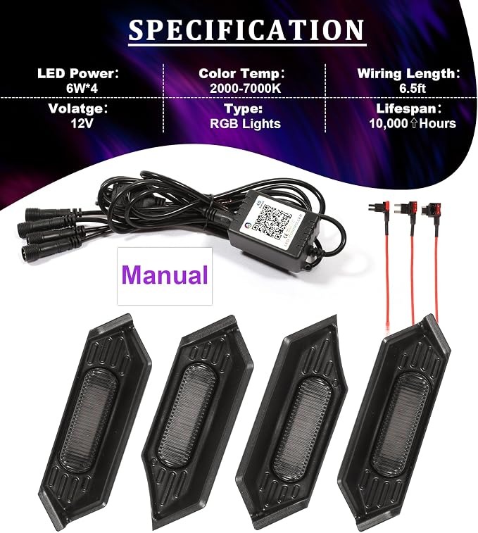 Grill Lights for Toyota Tacoma 2024-2026 Accessory TRD Sport Off Road, RGB | Direct-Snap Raptor Lights Tacoma 4th Gen Front Grille OEM-Style LED Design, IP68 Waterproof, Enhanced Night Visibility