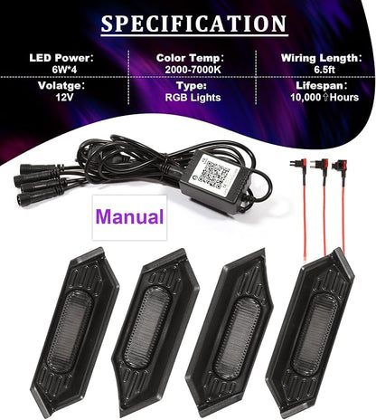 Grill Lights for Toyota Tacoma 2024-2026 Accessory TRD Sport Off Road, RGB | Direct-Snap Raptor Lights Tacoma 4th Gen Front Grille OEM-Style LED Design, IP68 Waterproof, Enhanced Night Visibility