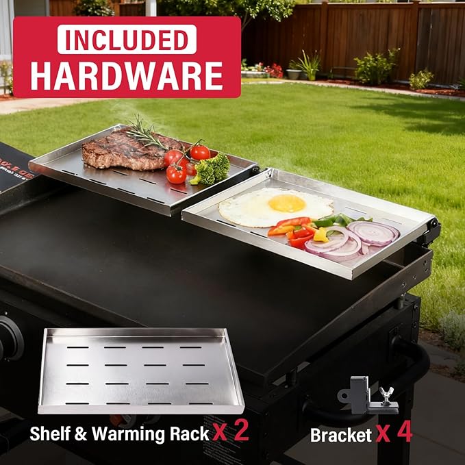 2-Pack Stainless Steel Griddle Warming Rack for Blackstone 28 inch griddles, Easy-Check Fit Accessory for Outdoor Cooking or Use