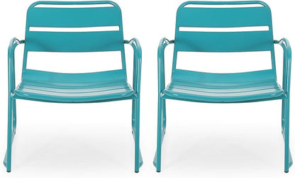 Christopher Knight Home Cowan Outdoor Dining Chair (Set of 2), Matte Teal