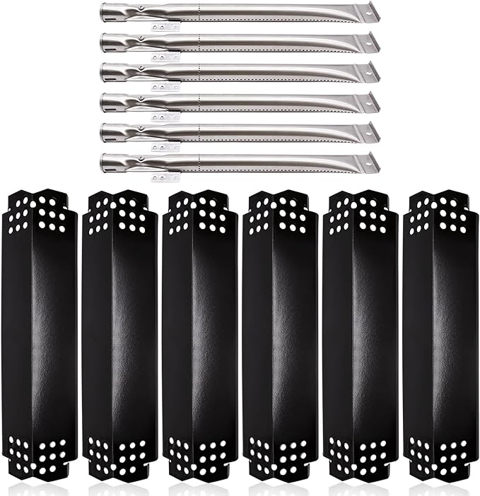 Grill Replacement Parts for Nexgrill 6 Burner 720-0898, 720-0898A, Nexgrill 720-0888, 720-0888N, 720-0830H, 720-0783E Gas Grill Models. Grill Burner Tubes, Heat Shield Tent Plates Replacement Kit
