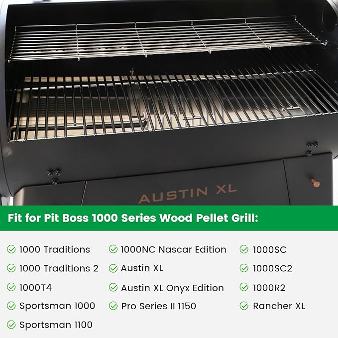 Warming Rack for Pit Boss, Upper Cooking Grate for Pit Boss Austin XL Parts Pitboss 1000 Series Holding Top Rack Pro Sportsman Traditions Wood Pellet Smoker Grill Replacement 32421 PB1000XL-018-R00