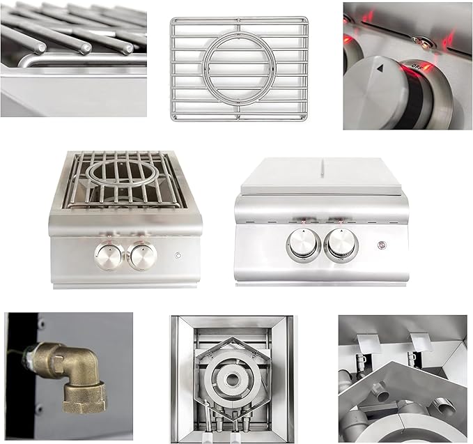 BLAZE BBQ Outdoor Grill Package1 of 32” LTE Built-in Natural Gas Grill, LTE Gas Griddle, Gas Power Burner, 32” Door & Two Drawers Combo, Trash Drawer, Refrigerator, and Accessories