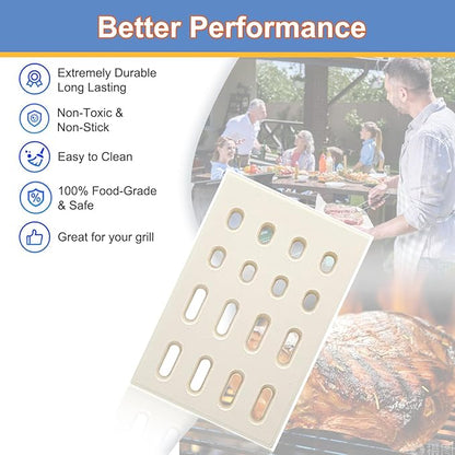 Ceramic Brick, Ceramic Radiant Flame Tamer Replacement for Barbeques Galore Grand Turbo, Grand Hall, Members Mark Grills, Heat Plate Ceramic Briquettes, 7 1/16" x 4 3/4" x 1/2", 4 Pack