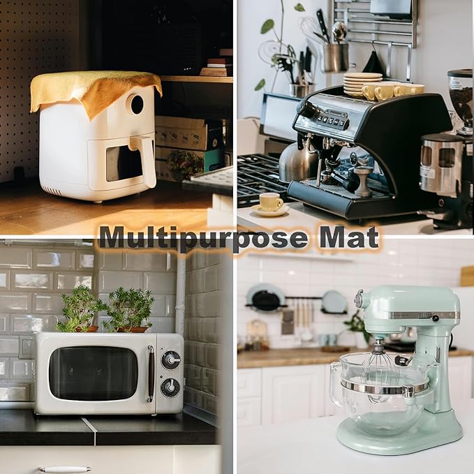 SheeChung Tabletop Fire Pit Mat Round 20" for Solo Stove Mesa XL,Heat Resistant Mat for Air Fryer,Double-Sided Oilproof and Slip Resistant Fire Pit Mat,Fireproof Silicone Countertop Protector