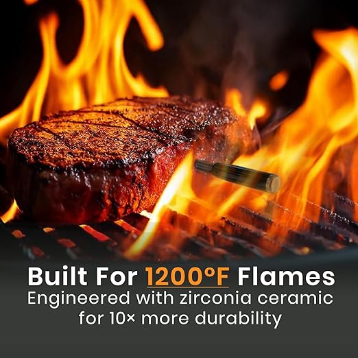 MeatStick V Prime Wireless Meat Thermometer, 1200°F Heat Resistance, Unlimited Range WiFi & Bluetooth, Smart Digital Probe for Grilling, Smoking, Sous Vide, BBQ, Air Fryer, Oven, Smoker