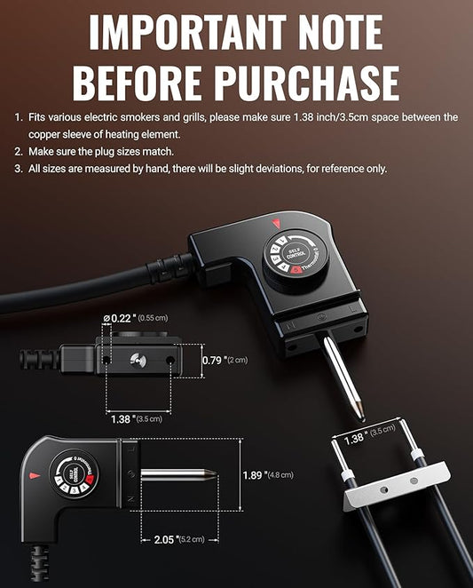 Electric Skillet Cord Replacement for Hamilton Beach, Chefman, Crux, Presto, Bella, Cuisinart Fondue Pot, George Foreman, Thermostat Control Power Cable for Grill/Griddle/Smoker