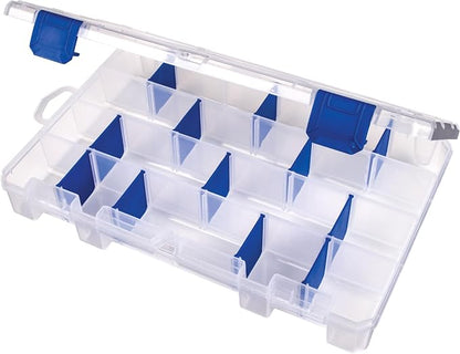 Flambeau Outdoors 4007 Tuff Tainer, 24 Compartments, 12 Zerust Dividers | Divided tackle box with 12 Zerust dividers creating up to 24 compartments. Translucent, 11 x 7.25 x 1.75in