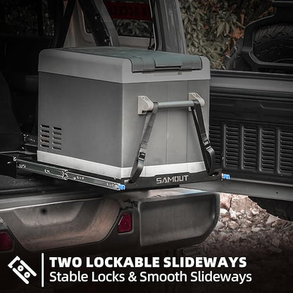 SAMOUT Fridge Slide (Inner 39.2 x 22.4in) Vehicle Refrigerator Freezer Slider with 4 Buckle Straps, Universal Fit, Max 287 LBS, 3rd Gen