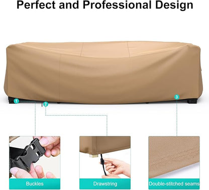 Waterproof Outdoor Patio Furniture Covers 98"L×78"W×30"H Brown | Rain, Dust & UV Protection; Heavy-duty Oxford Resists Tears & Fading; Keeps Dining Tables & Chair Sets Dry on Patio & Deck